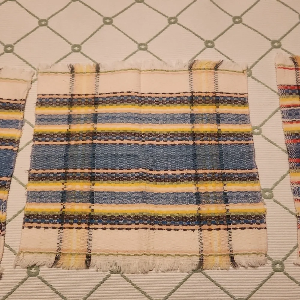 3 cotton vintage cocktail napkins